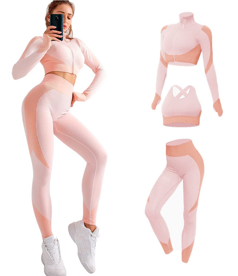 Eveloria Damen Sport-Set 3-teilig Nahtlos