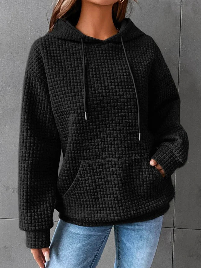 Damen Hoodie Bequem Baumwolle Grau - Eveloria