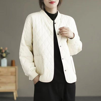 Damen Steppjacke Knopfleiste Taschen Noemi