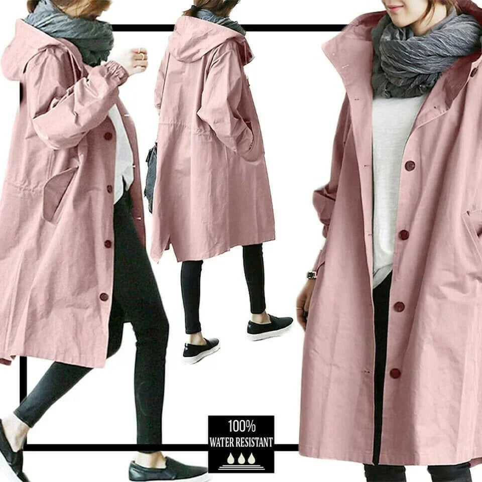 Eveloria Damen Übergroße Kapuzenwindbreaker Regenjacke