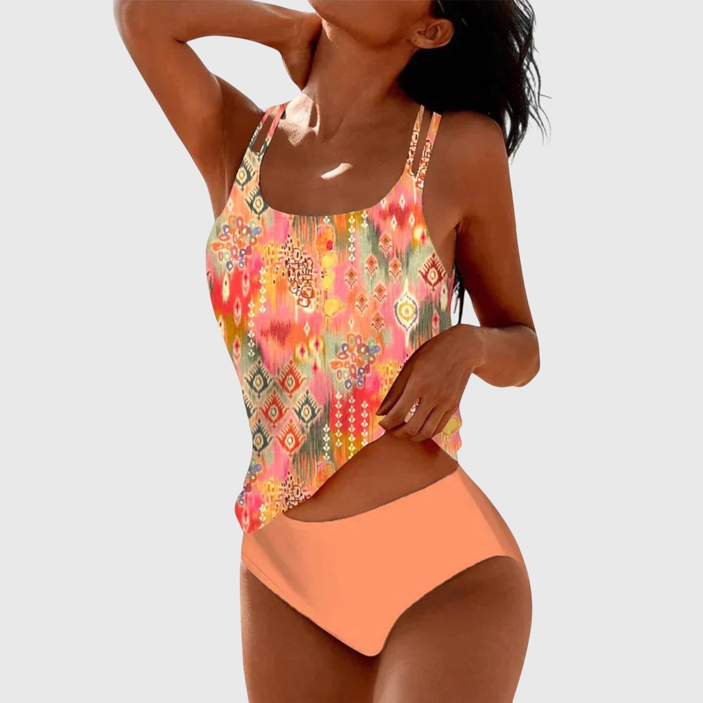 Damen Bedrucktes Tankini Bademode Set