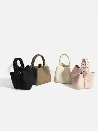 Yamina Damen Handtasche Strukturiert Geflochtener Henkel