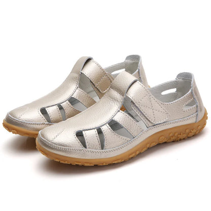 Eveloria Damen Sandalen Zeitlos Leder Braun