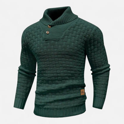 Herren Strickpullover Knopfleiste Klassisch Einfarbig - Eveloria