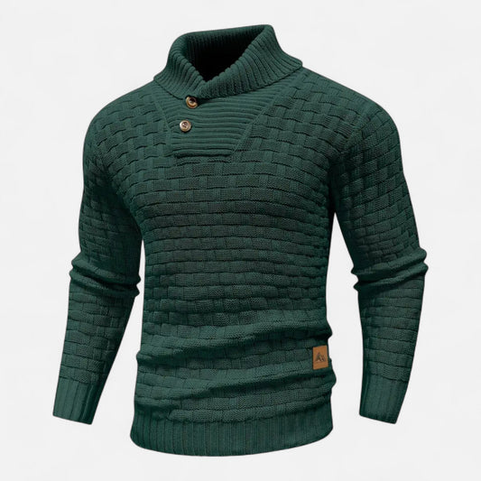 Herren Strickpullover Knopfleiste Klassisch Einfarbig - Eveloria