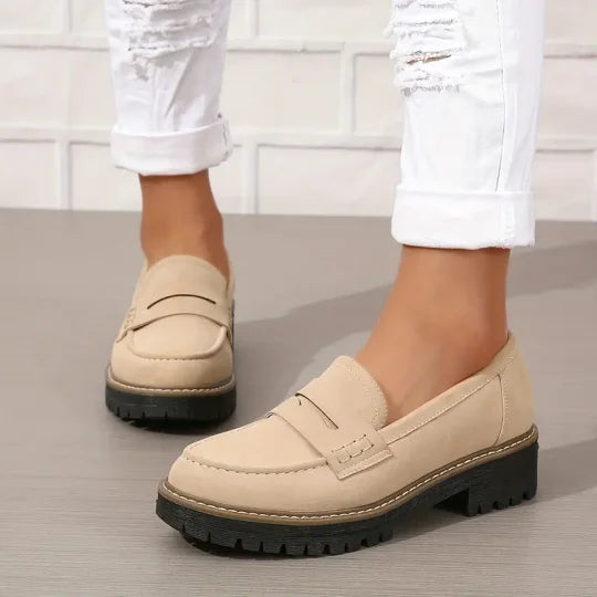 Damen Plateau Loafer Reinschlüpfen
