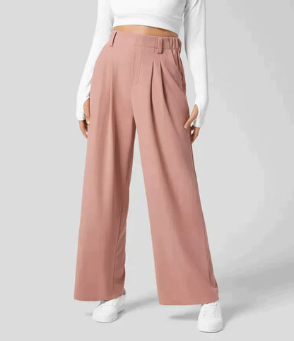 Damen Sommerhose Weitbein Hochtailliert