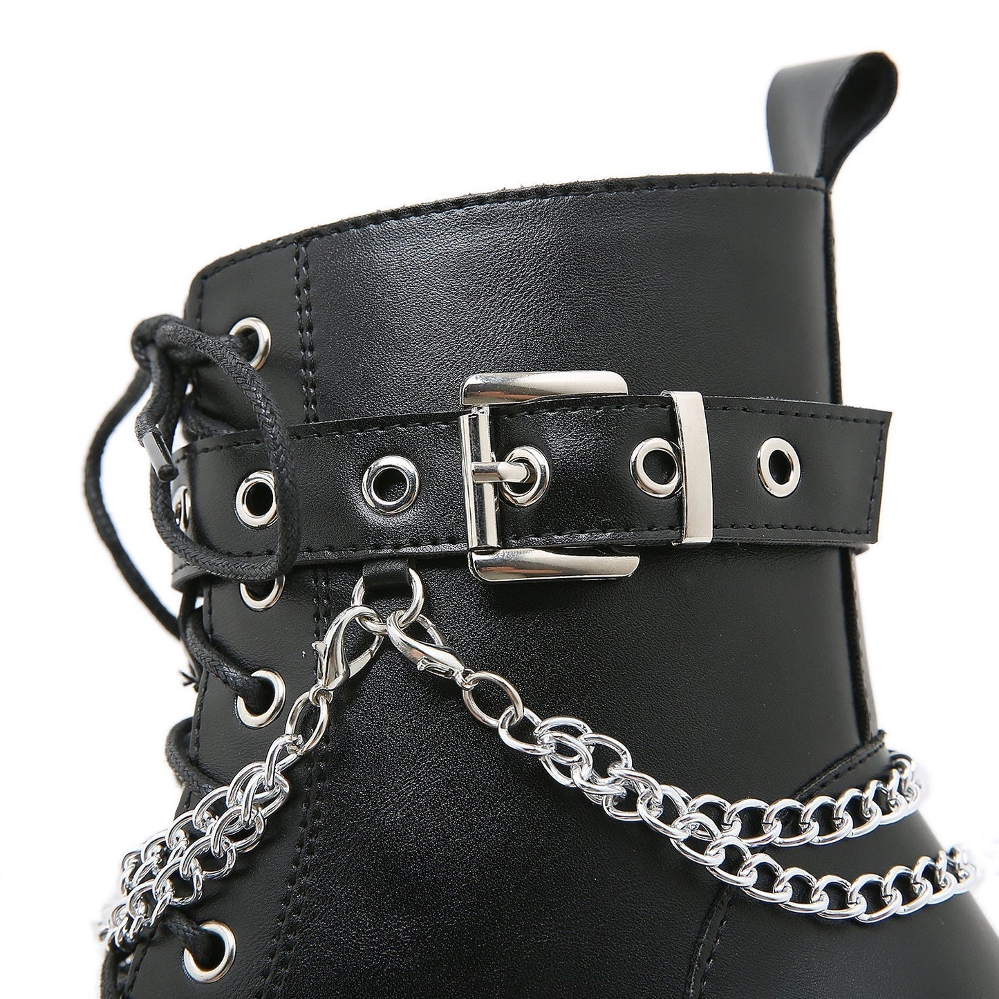 Eveloria Damen Stiefel Martens-Stil Hochhackig