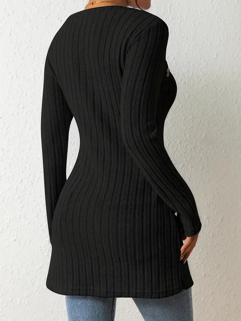 Eveloria Damen Pullover Gerippt Stilvoll