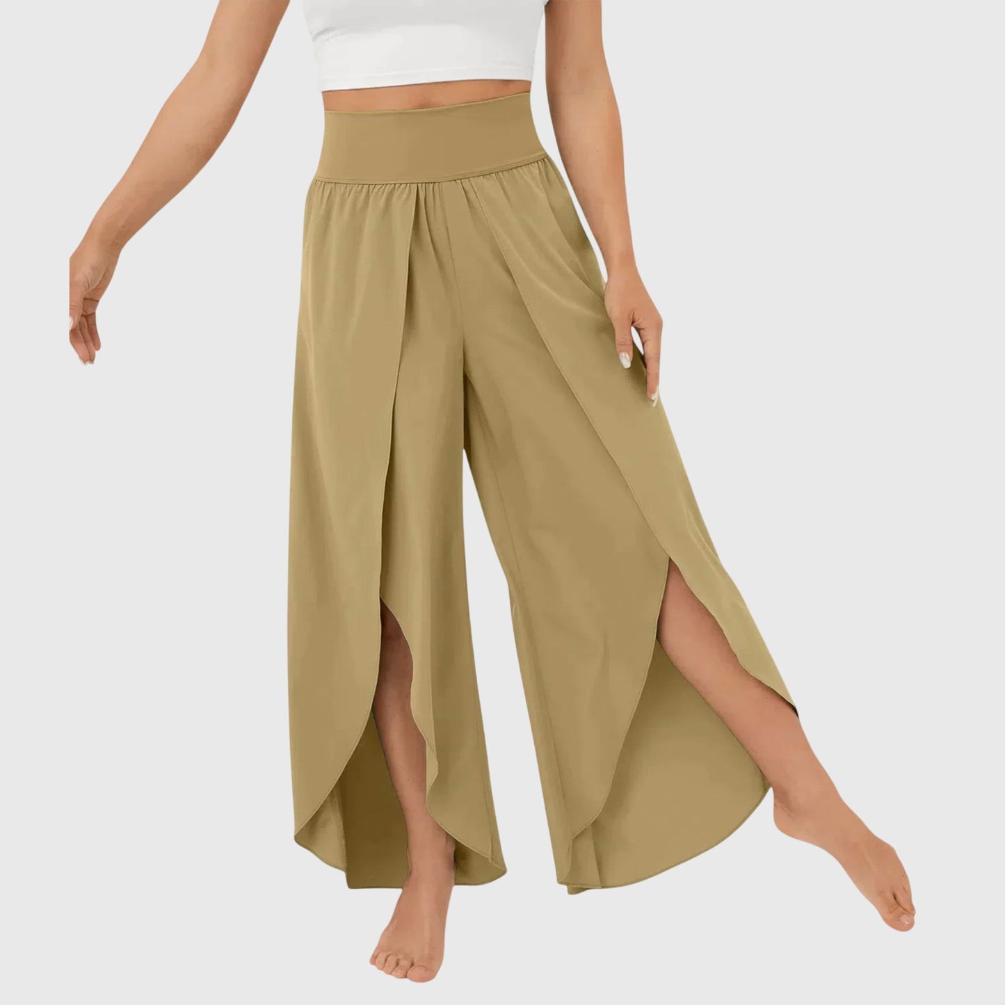 Damen Boho-Hose Weit geschnitten mit Schlitzdesign