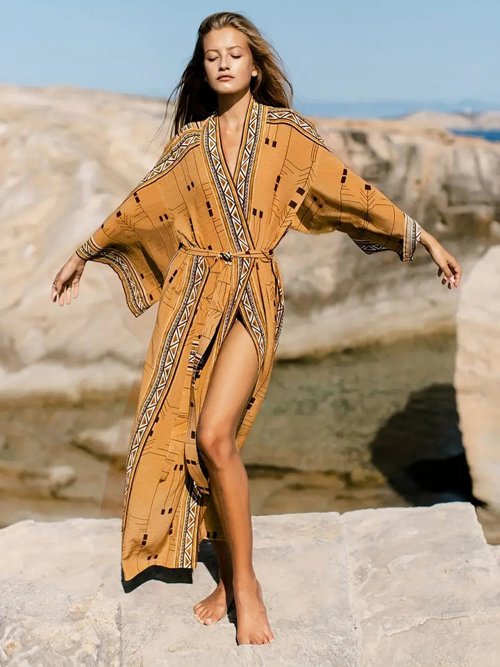 Eveloria Damen Übergröße Kimono Boho-Stil