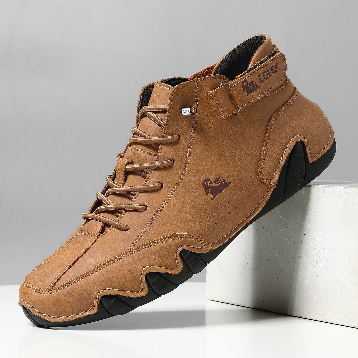 Herren Barfußschuhe High- Schnür-Klettverschluss