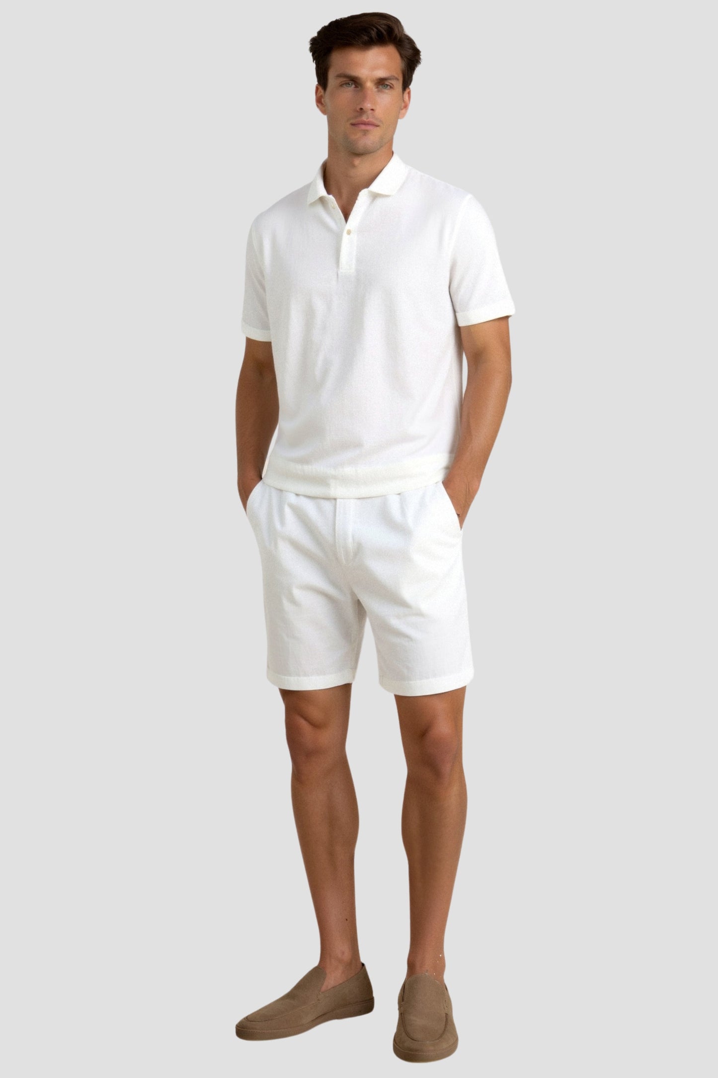 Herren Shorts Beige Kordelzug Komfort
