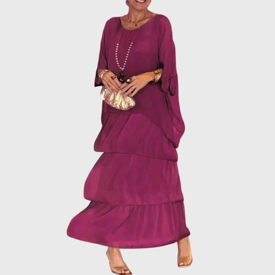 Damen Boho Maxikleid mit Shorts Geschichtetes Design