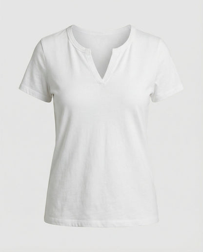 Damen Bluse V-Ausschnitt Weiß Sommer