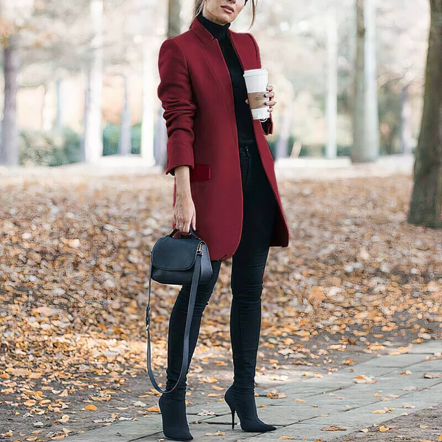 Eveloria Damen Trenchcoat Lang Mantel