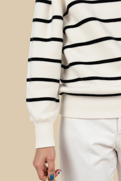 Gestreifte Herren Pullover mit Kragen