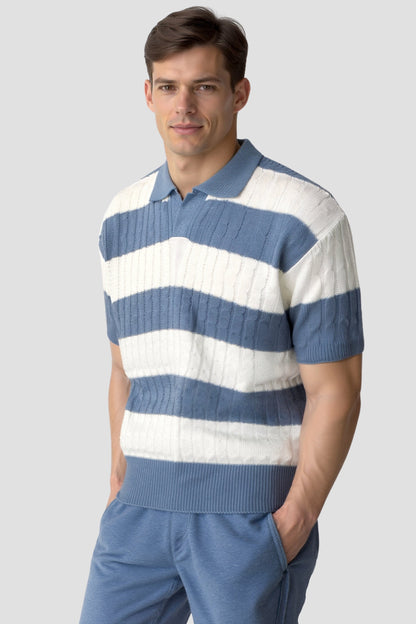 Herren Poloshirt Gestreift Kurzärmelig Sportlich - Norvielle