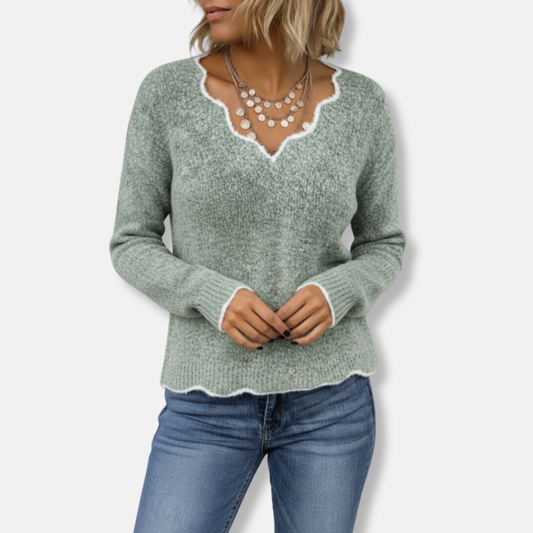 Eveloria Damen Sweatshirt Wollstrick Weich