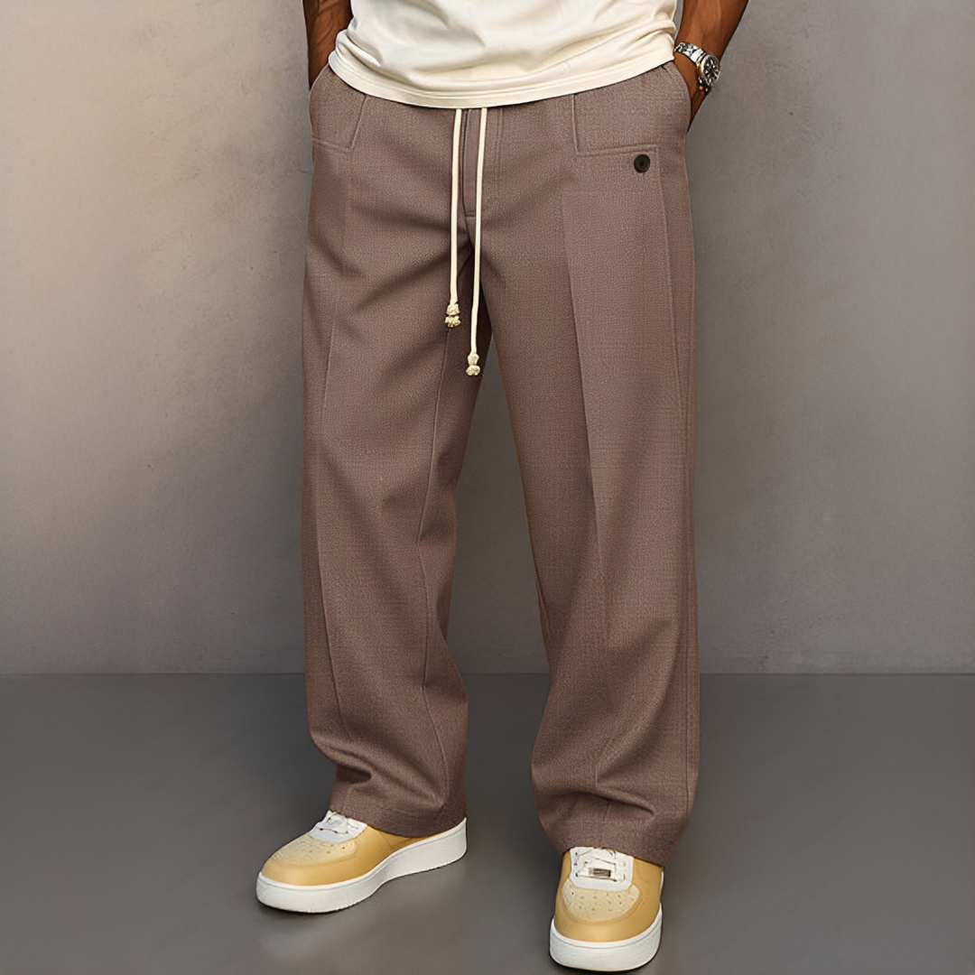 Herrenhose Leicht Kordelzug Beige
