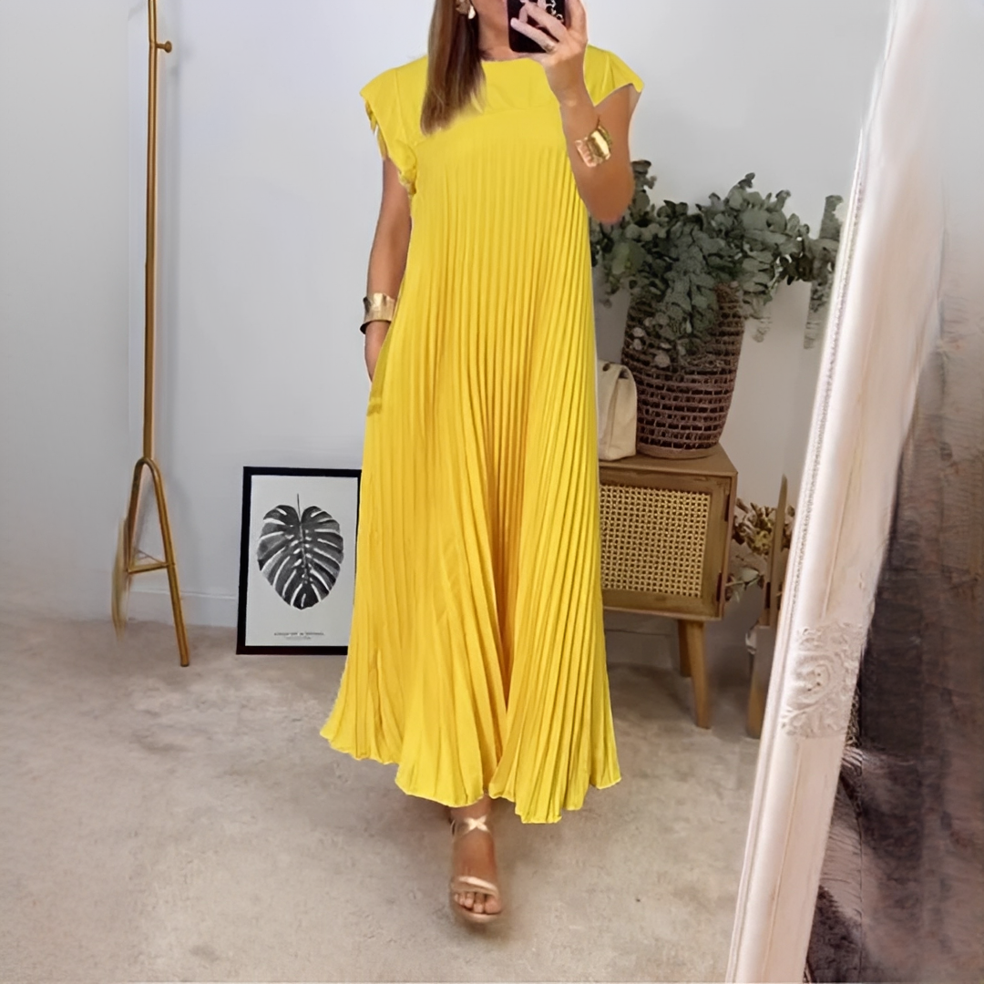 Damen Sommerkleid Lang atmungsaktives Baumwollkleid für Alltag