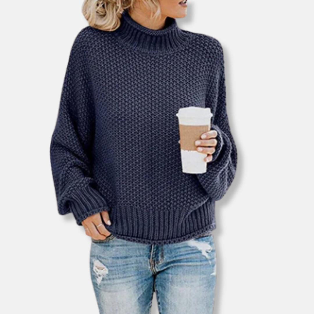 Eveloria Damen Oversized Pullover Wollmischung Grobstrick