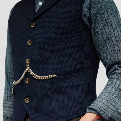 Herren Wollweste Tailored Look Anthrazit