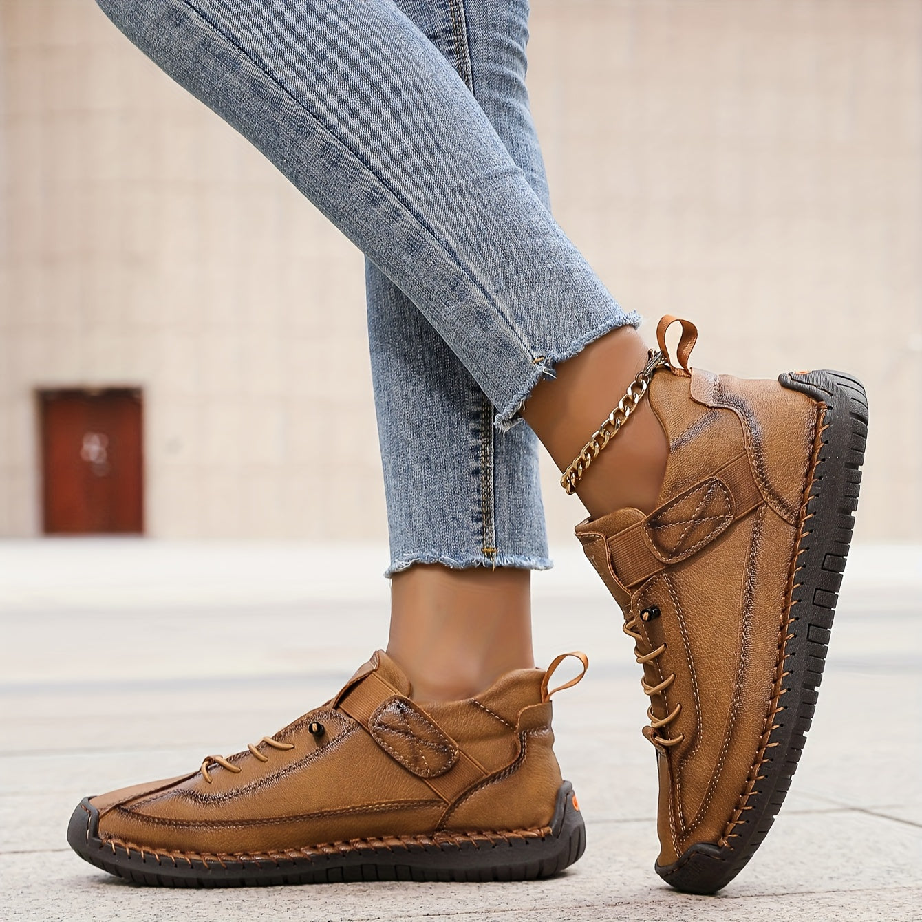 Damen Lässige Plattform-Sneaker Schnürschuhe