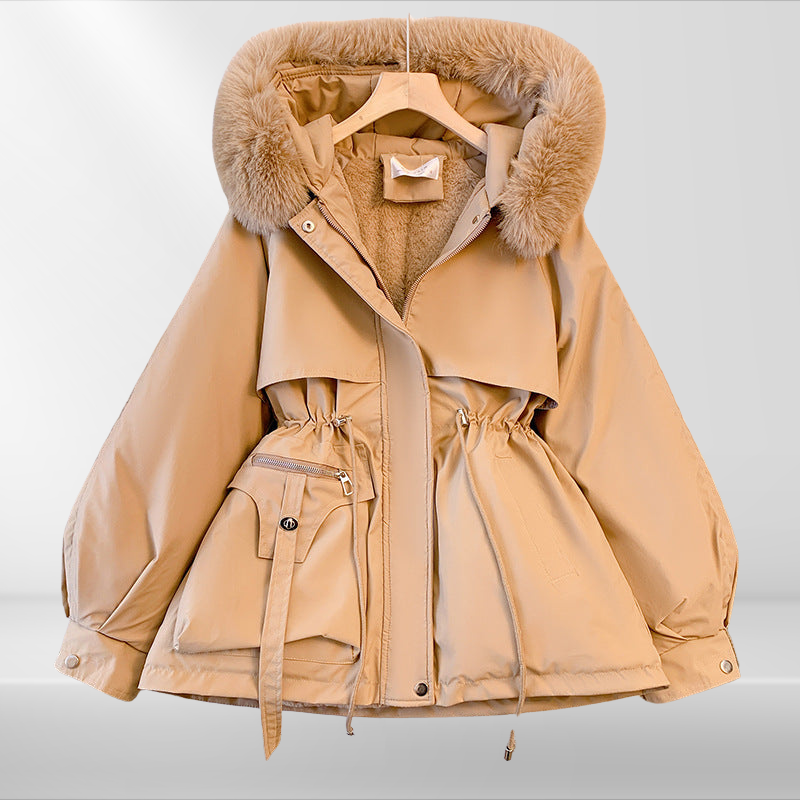 Eveloria Damen Daunenjacke Abnehmbarer Kragen