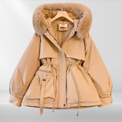 Eveloria Damen Daunenjacke Abnehmbarer Kragen