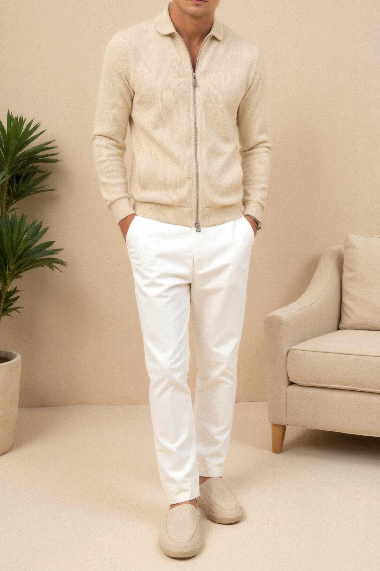 Herren Jacke Beige Giovanni Stilvoll