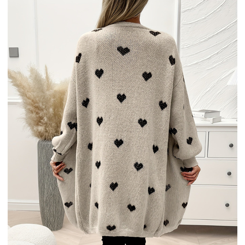 Damen Langarmshirt Herzmuster