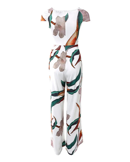 Eveloria Damen Overall-Kleid Botanik-Print Traumhaft