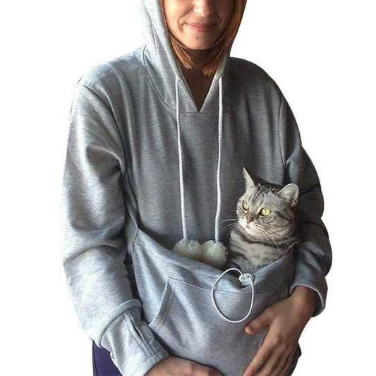 Eveloria Damen Hoodie Pullover mit Kapuze und Katzentasche - Eveloria