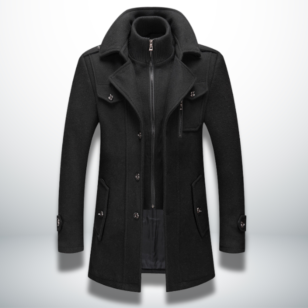 Felix Herren Mantel Smart-Casual Knopfverschluss