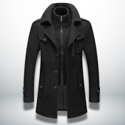 Felix Herren Mantel Smart-Casual Knopfverschluss