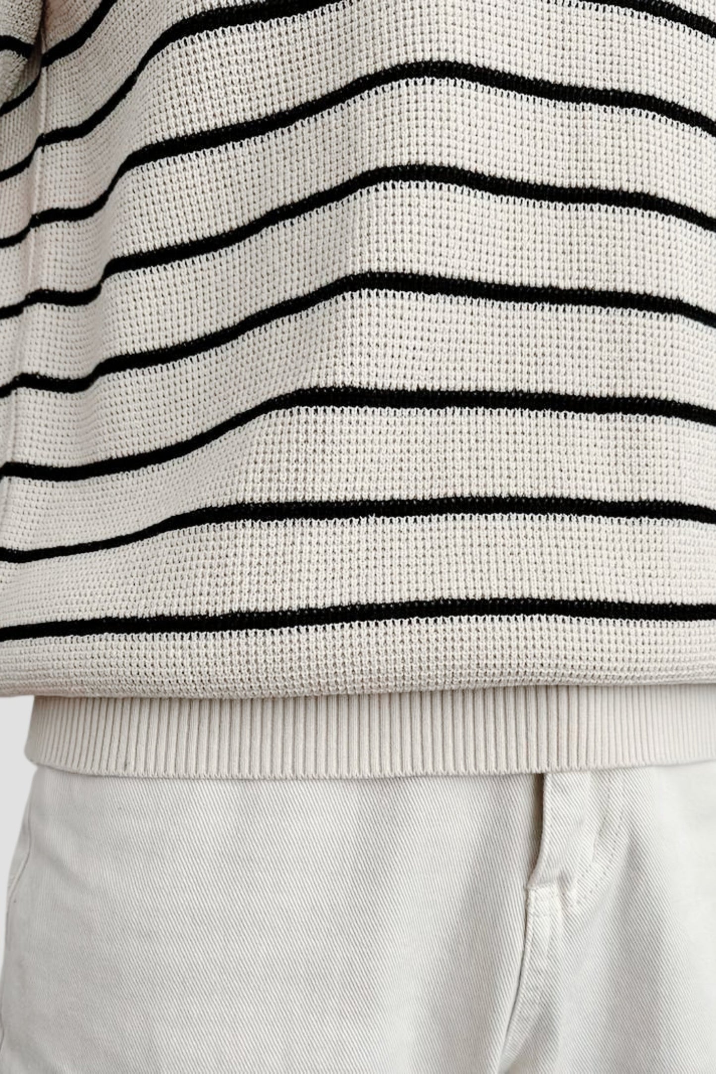 Herren Poloshirt Kurzärmelig Gestreift Blau-Weiß
