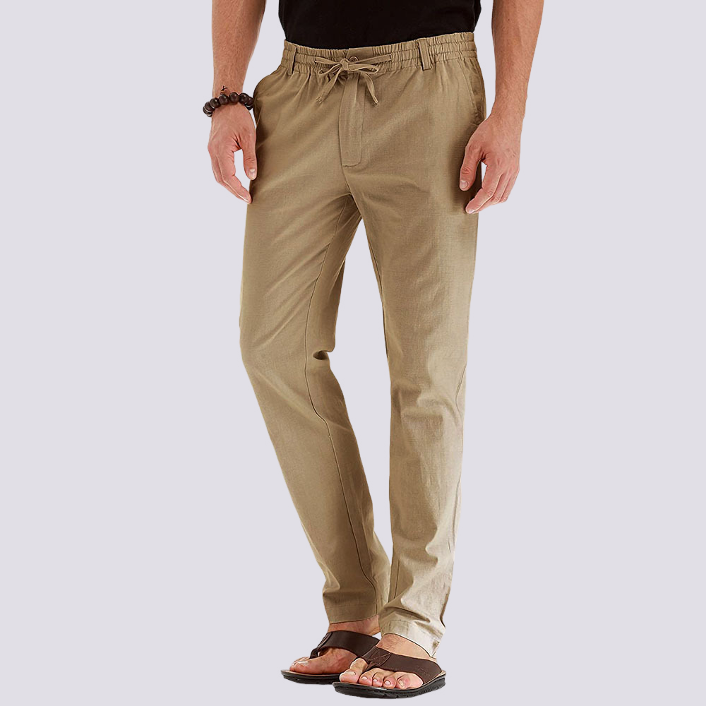 Herren Cargo Freizeithose Leicht Flexibler Bund Beige