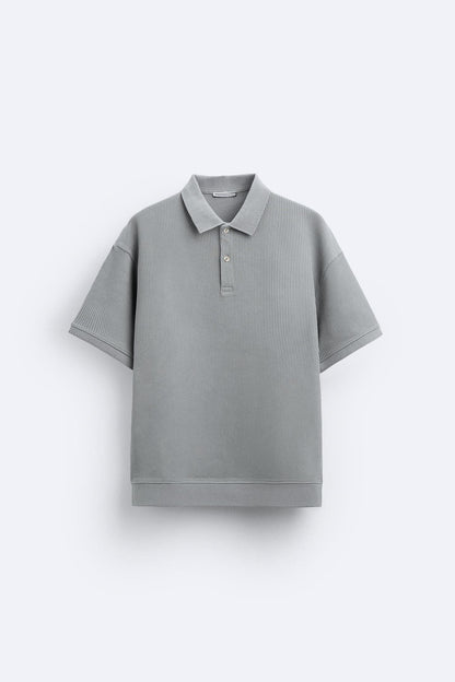 Herren Poloshirt Kurzärmelig Cremeweiß Baumwolle