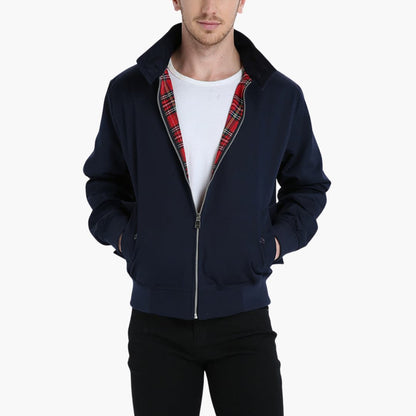 Herren Winterjacke Rippbündchen Reißverschluss Schwarz - Eveloria