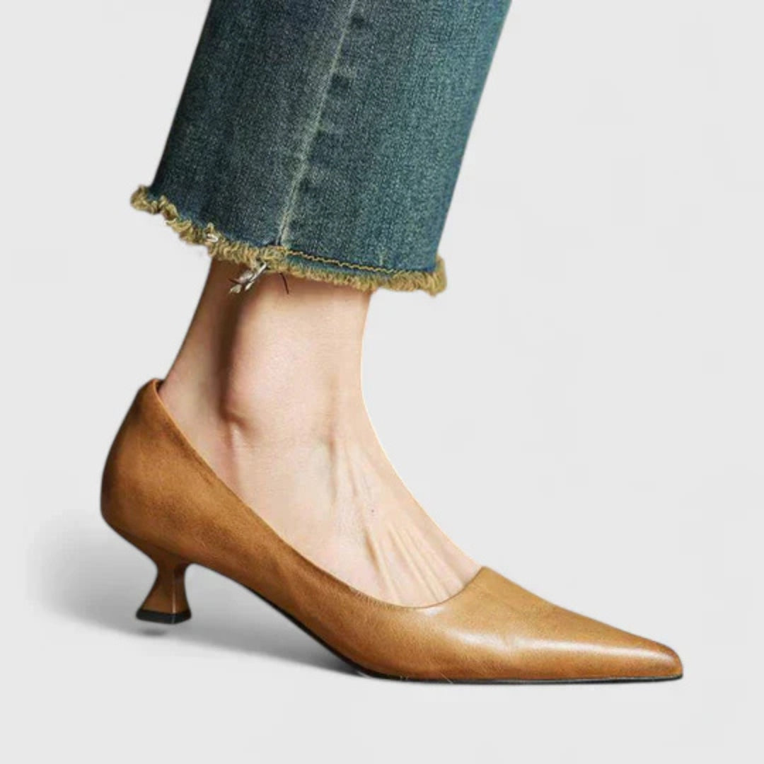 Damen Pumps Niedriger Absatz Spitze