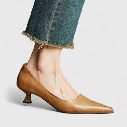 Damen Pumps Niedriger Absatz Spitze