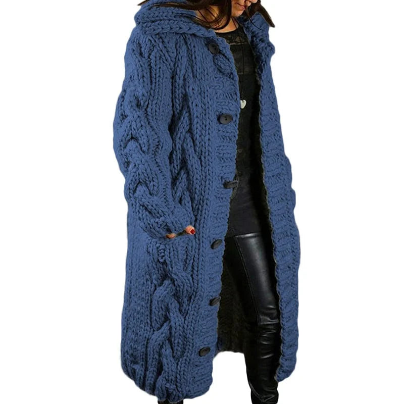 Eveloria Damen Strickjacke Dicke Wolle Beige