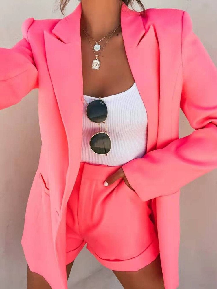 Eveloria Damen Blazer-Set Bunt