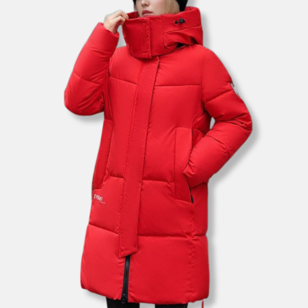 Eveloria Damen Daunenmantel Winterjacke Hochkragen Kapuze