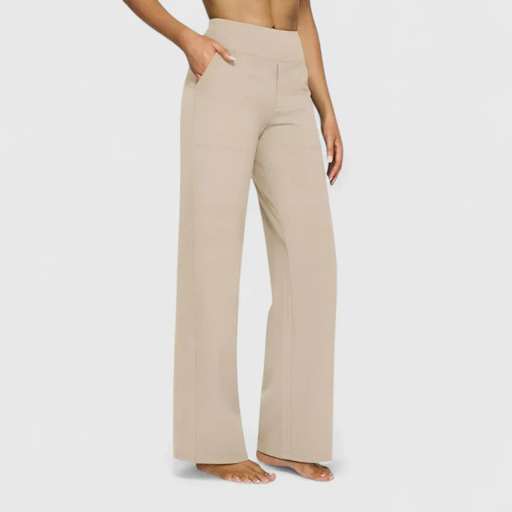 Damen Loungehose Weite Bein Stretchbund