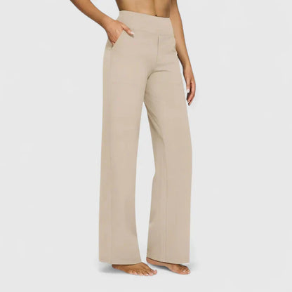 Damen Loungehose Weite Bein Stretchbund