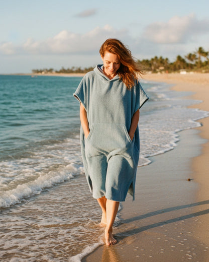Damen Sommerponcho Kleid Strandmode Leicht