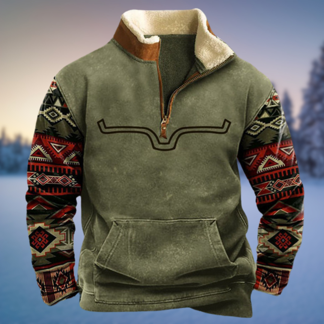 Herren Lässiger Winterpullover Halb-Reißverschluss - Eveloria
