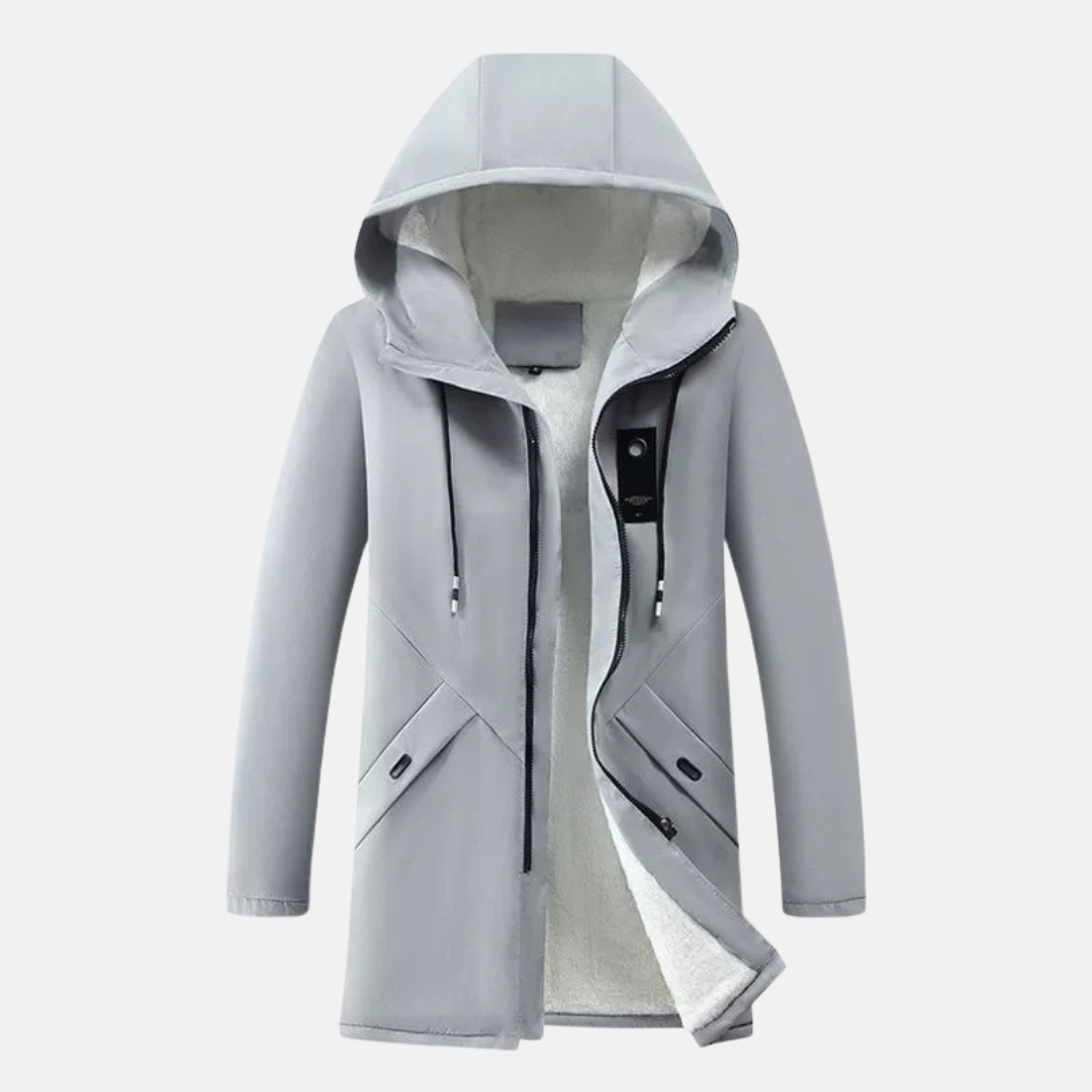 Eveloria Damen Kapuzenjacke Mittellang Fleece Winddicht